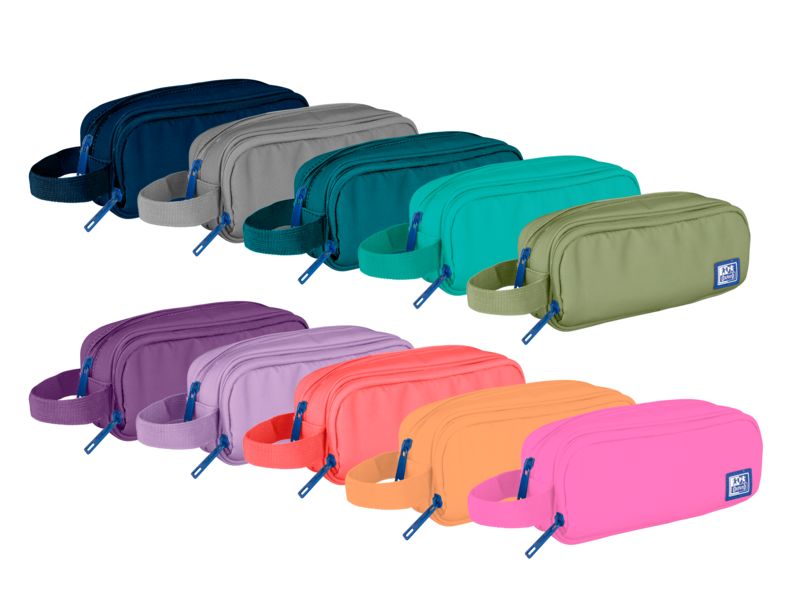 [400184695] Estuche portatodo doble rectangular con asa Kangoo B-Smart colores surtidos Oxford