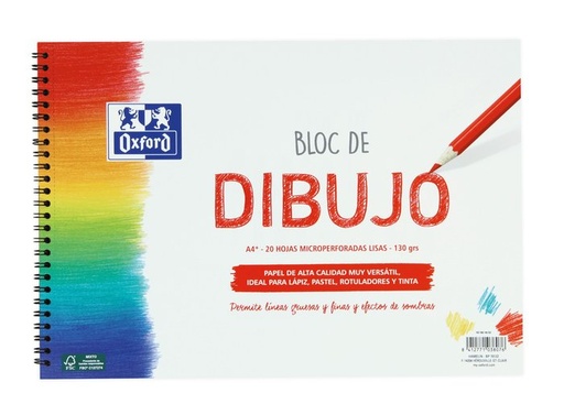[400148232] Bloc dibujo A4+ 130g 20h sin recuadro microperforado Oxford
