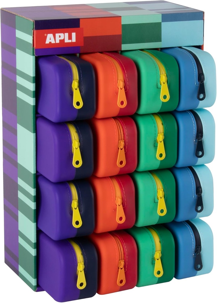Estuche portatodo silicona bicolor colores vibrantes Apli