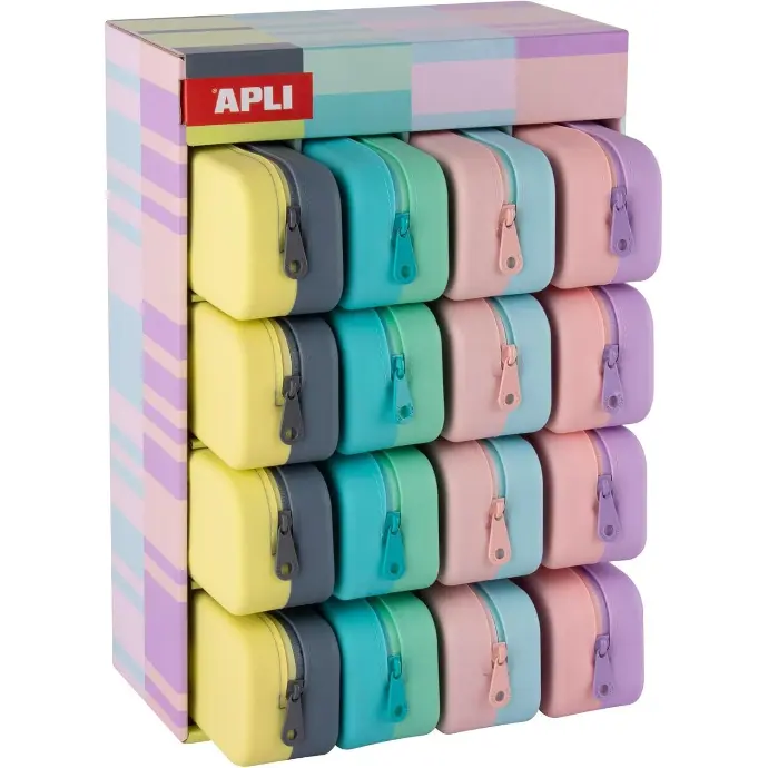 Estuche portatodo silicona bicolor pastel Apli