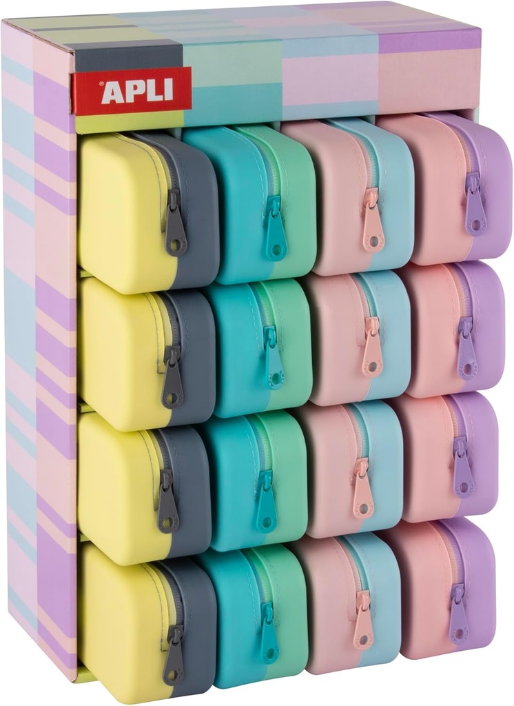 Estuche portatodo silicona bicolor pastel Apli