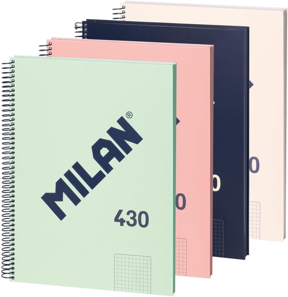 Cuaderno espiral 5X5 A5 95g 80h T/D 4T microperforado Milan