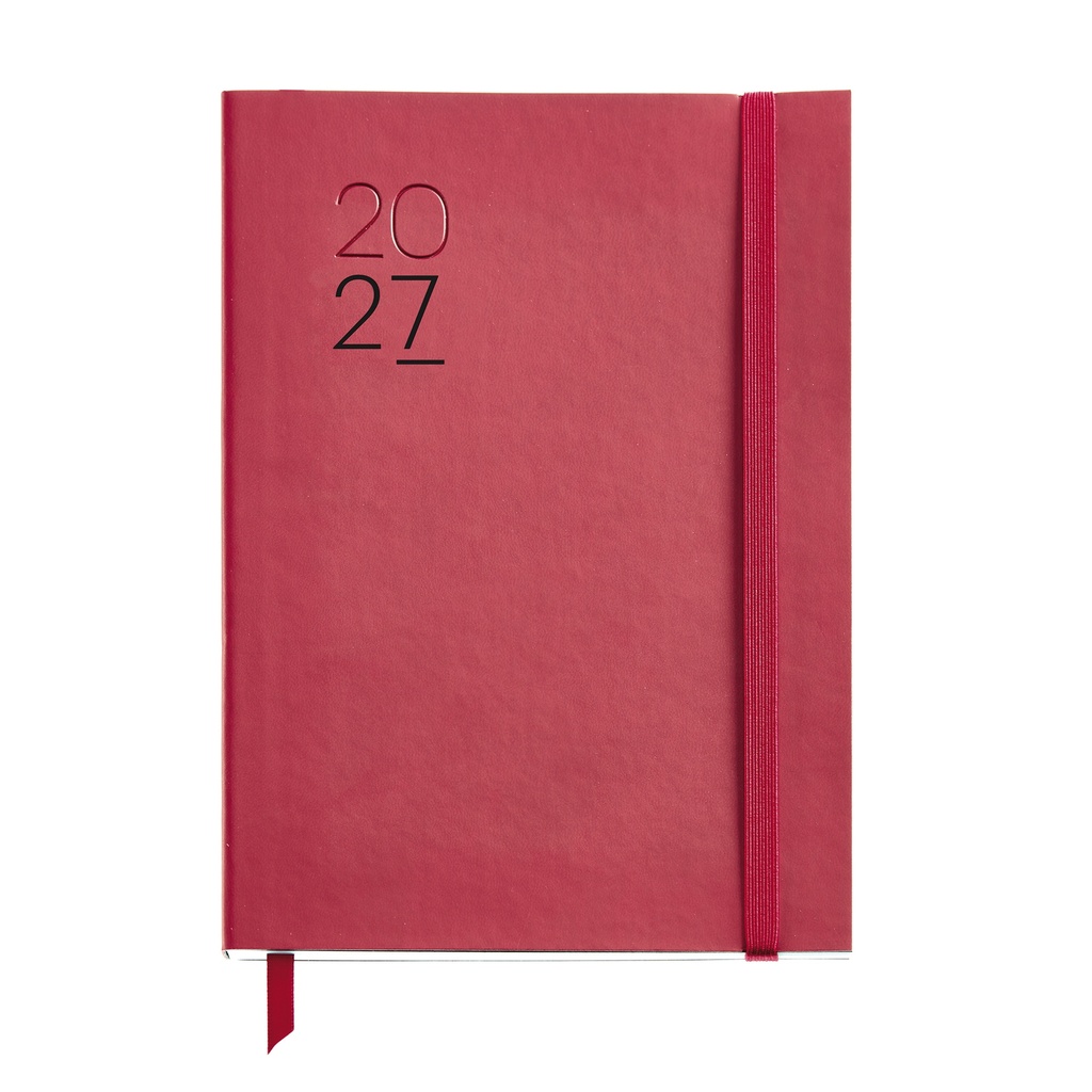 [MR25281] Agenda 2027, Semana Vista Vertical A5+, Español, Luxor Rojo Miquelrius