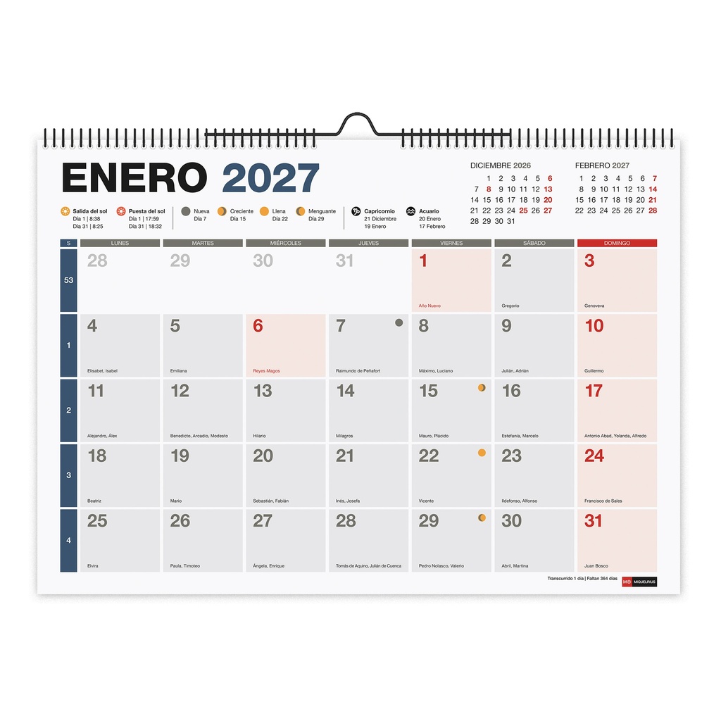 [MR28443] Calendario Pared A3 Completo 2027