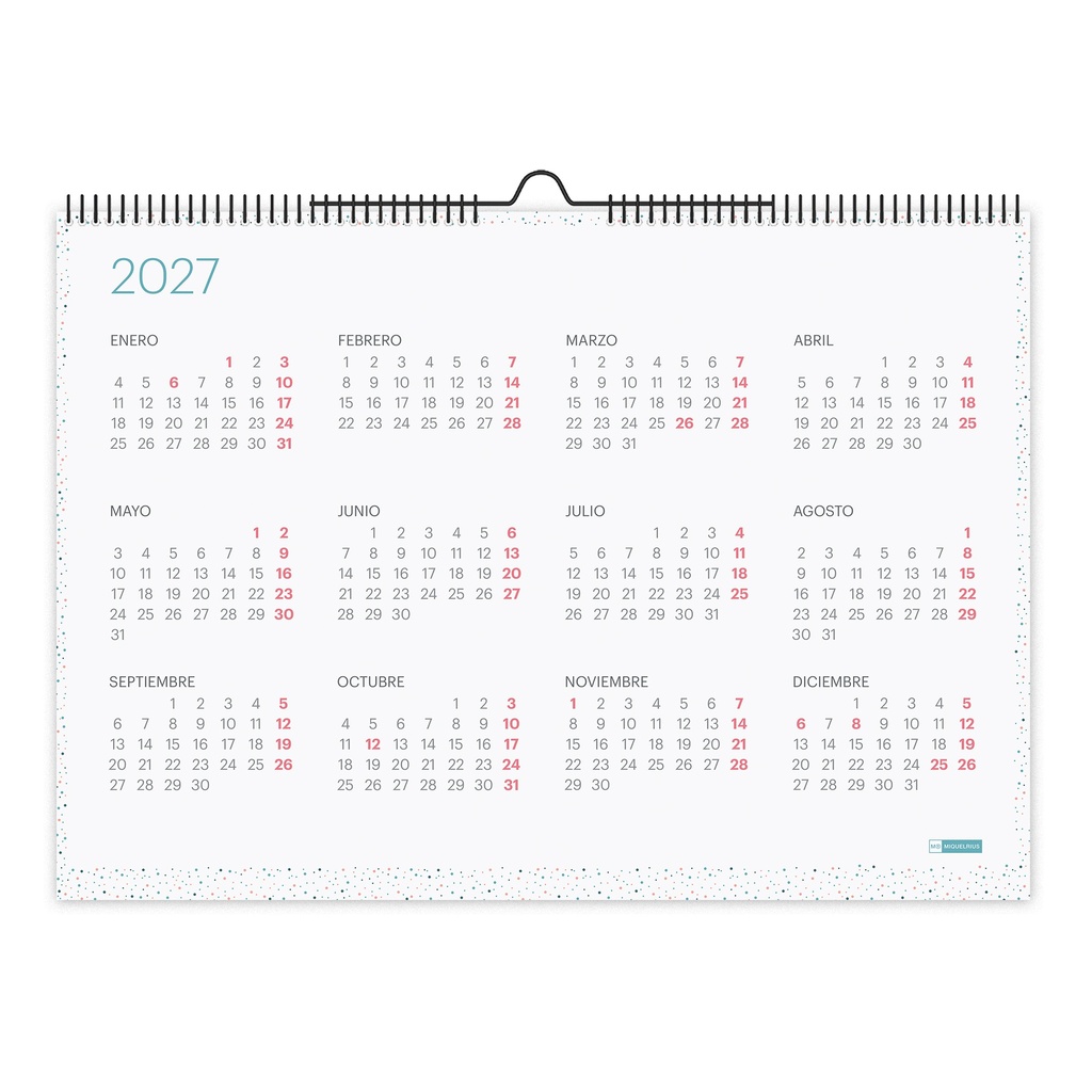 [MR28446] Calendario 2027 de Pared A3, Español, Lovely Miquelrius