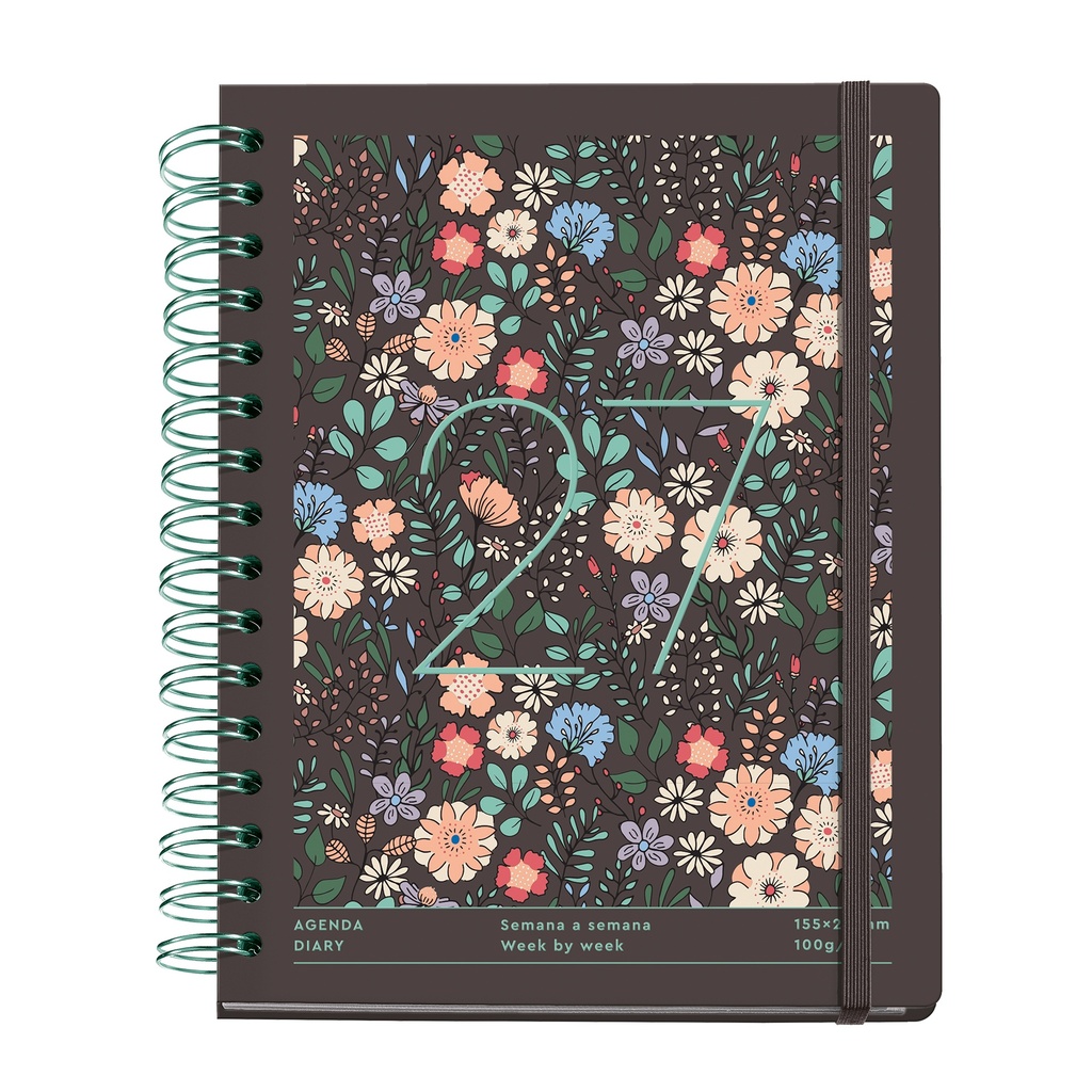 [MR34823] Agenda 2027 Multilingüe Día por Página A5+, Brown Miquelrius