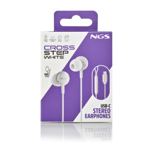 Auriculares Cross Step con microfono y estuche conector tipo-c Ngs