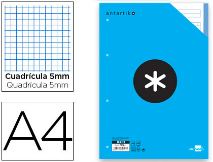 [RX01] Recambio 5x5 A4 90G 100H 5B 4T Antartik