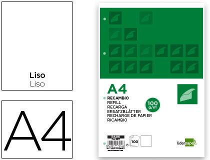[RA06] Recambio liso a4 100gr 100h 4t liderpapel