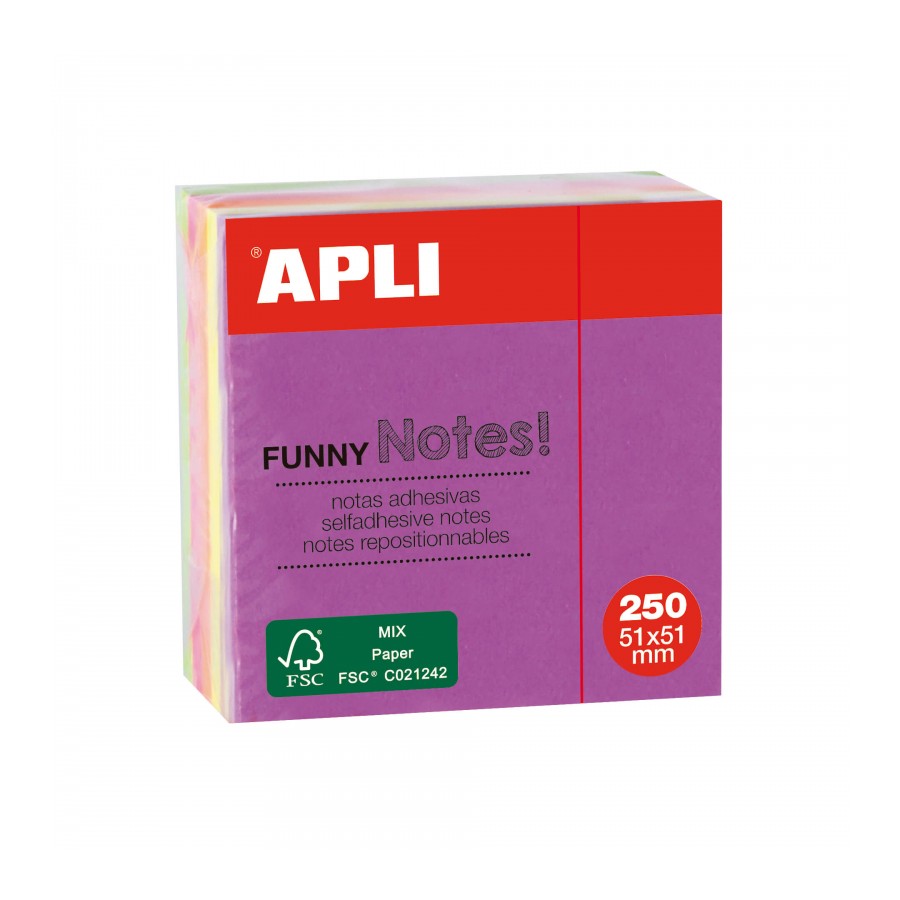 [11596] Notas adhesivas 51x51 5 colores brillantes apli