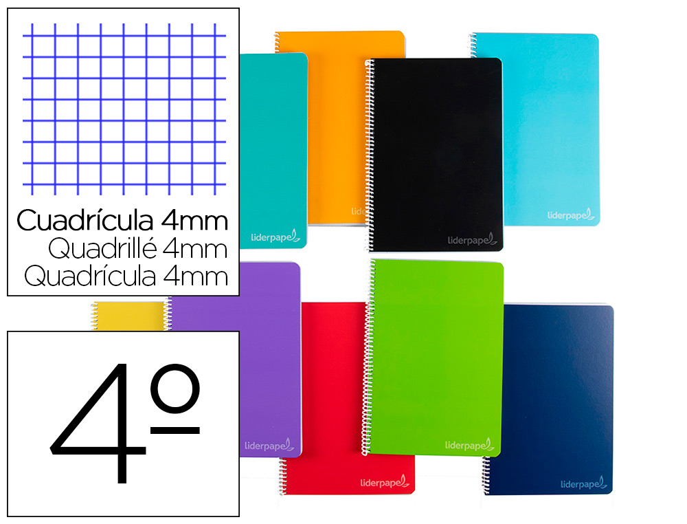 [BC51] Cuaderno espiral 4x4 4º 75gr 80h T/D con margen liderpapel