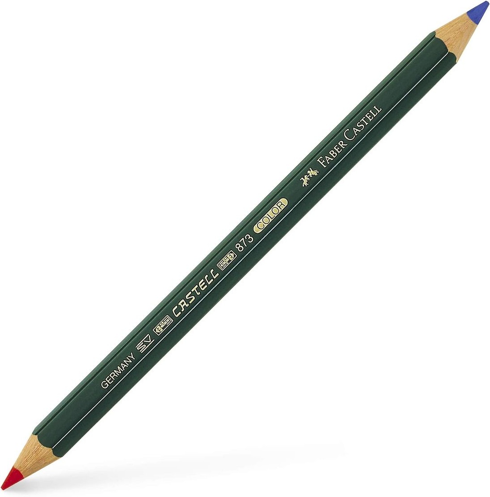 [117500] Lapiz bicolor 873 hexagonal grueso rojo/azul Faber Castell