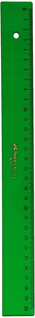 [90813] Regla 30cm plastico verde tecnica Faber Castell