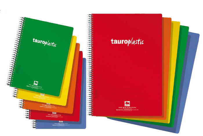 [6285-L-90] CUADERNO ESPIRAL Fº 80H PP LISO 90GR COLORES