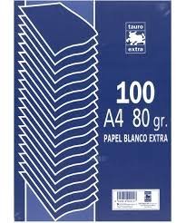 [1022/100A4] PAPEL A4 80GR 100HJ TAURO