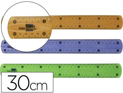 [RG11] REGLA FLEXIBLE 30CM COLORES LIDERPAPEL