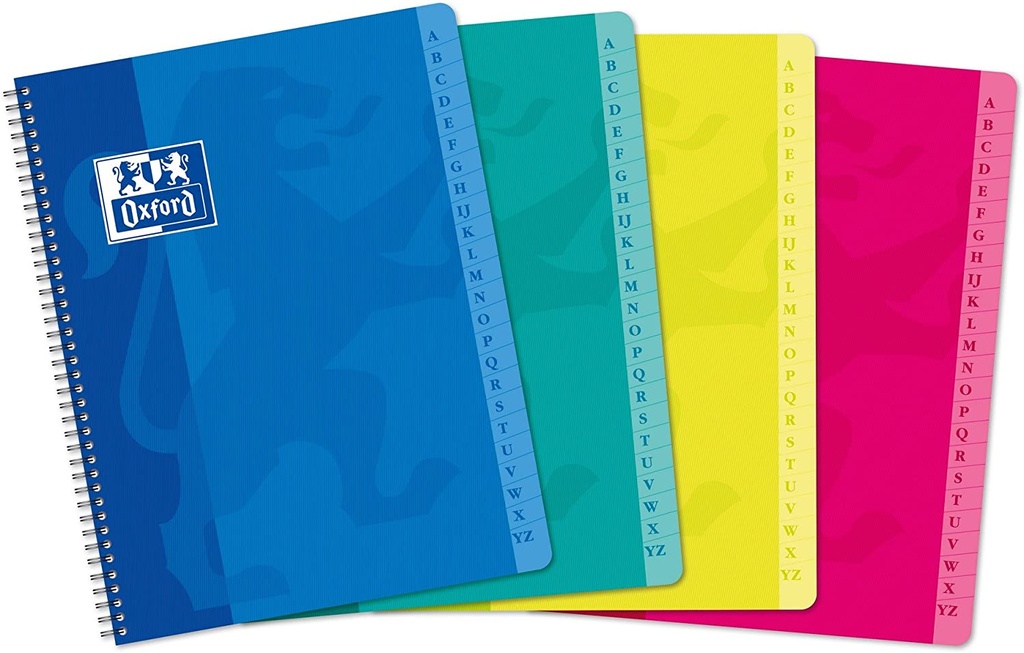 [100101192] Cuaderno espiral indice 5X5 4º 90g 90h colores surtidos Oxford