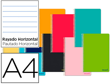 [BA02] Cuaderno espiral 1L A4 75g 140h T/D 5B 4T Liderpapel