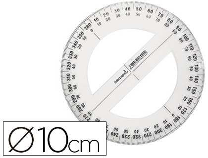 [CI01] Transportador de angulos circular 10cm Liderpapel