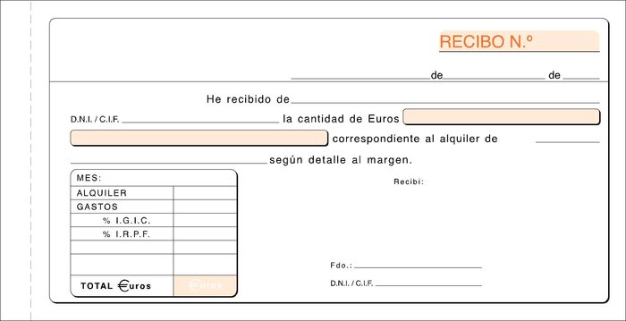 [T-52] Talonario recibo alquiler T-52 autocopiante Loan